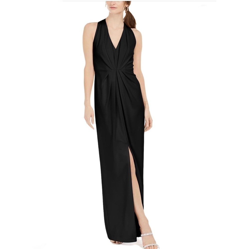 ADRIANNA PAPELL Slitted Halter Sheath Dress 8 - Picture 1 of 10